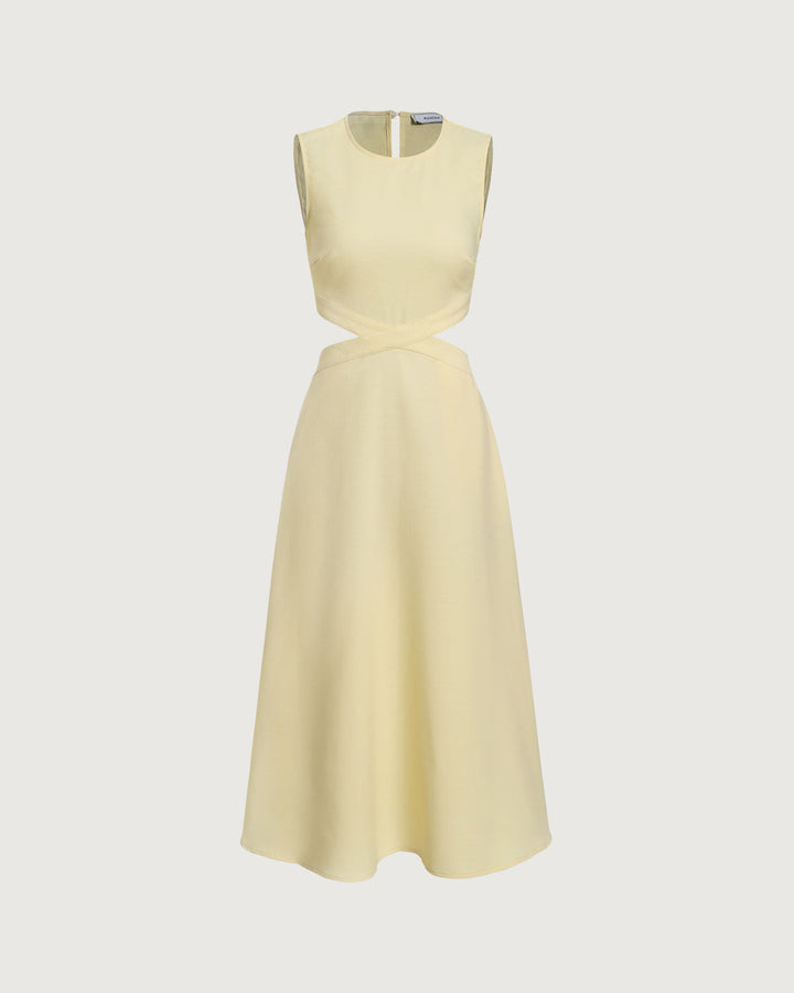 Morgan and Brooke | Yellow Cut-Out Midi Dress