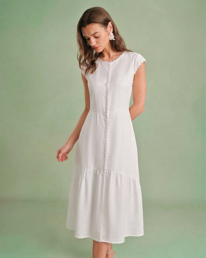 Morgan and Brooke | Solid Color Lapel Midi Dress