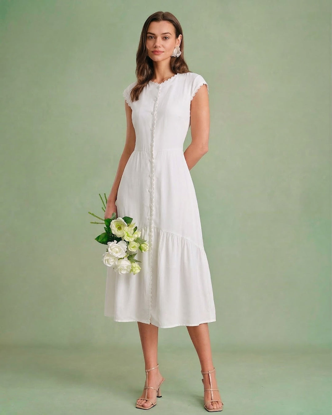 Morgan and Brooke | Solid Color Lapel Midi Dress