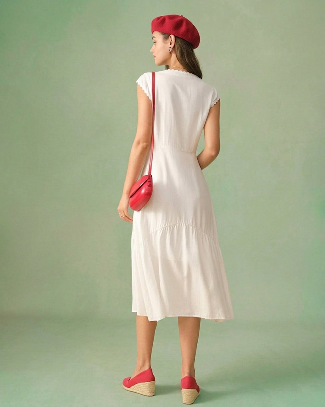 Morgan and Brooke | Solid Color Lapel Midi Dress