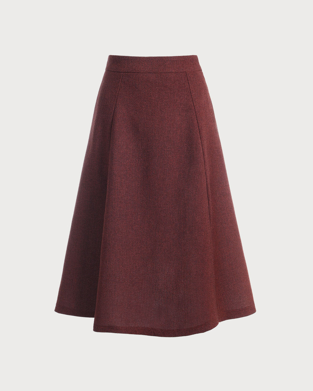 Morgan and Brooke | High Waisted Tweed Skirt, Burgundy