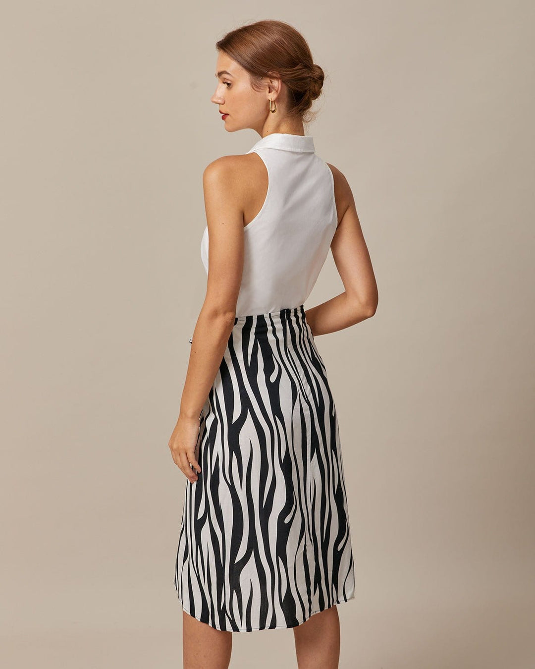 Morgan and Brooke | White Collared Sleeveless Shirt