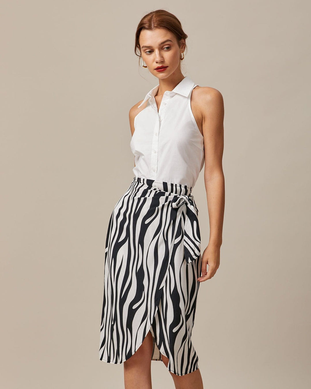 Morgan and Brooke | White Collared Sleeveless Shirt