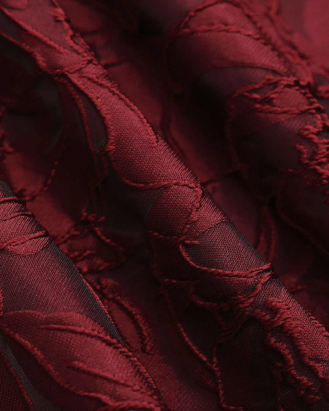 Morgan and Brooke | Jacquard Midi Dress for Women in Red with Sweetheart Neckline