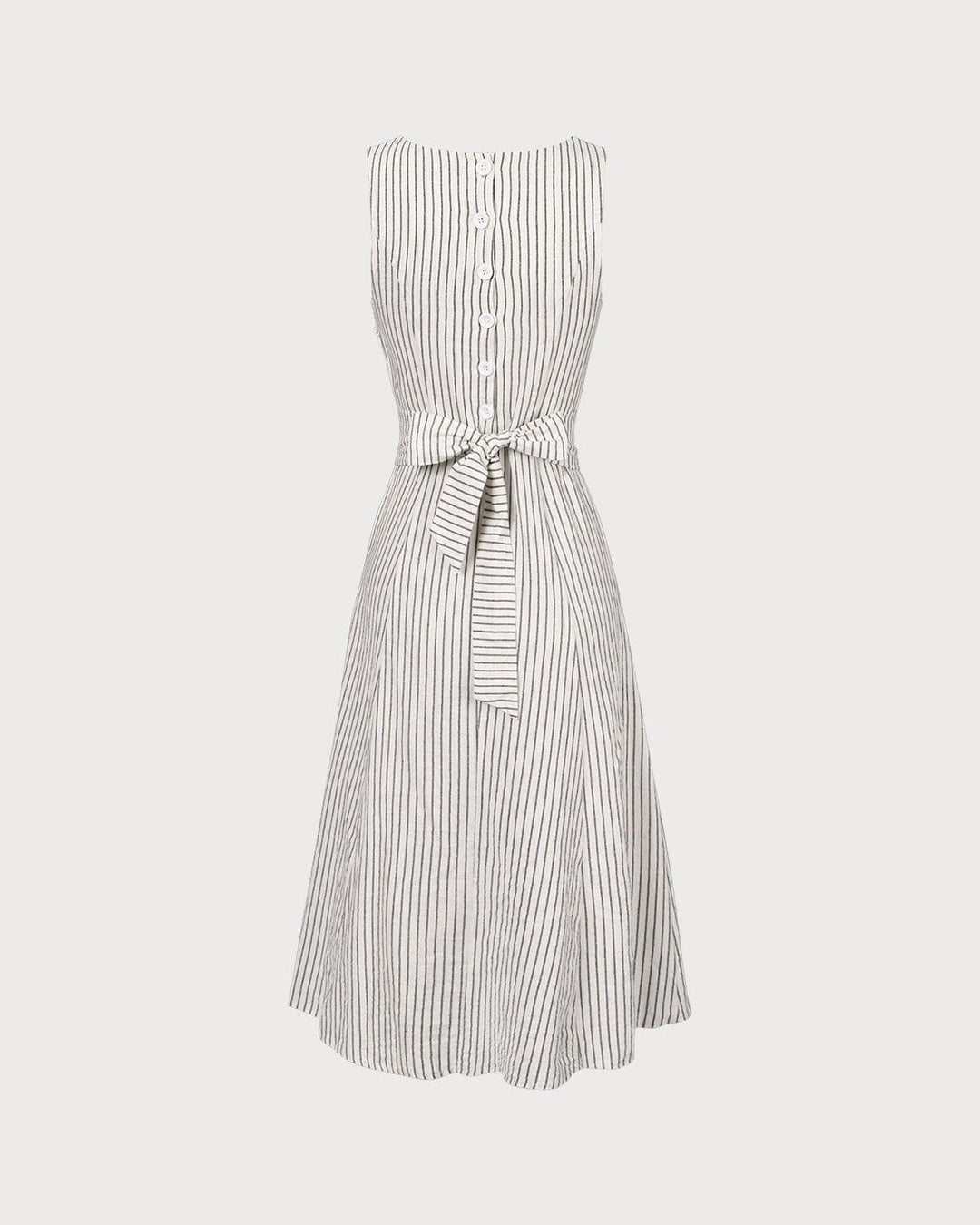 Morgan and Brooke | White Square Neck Striped Midi Dress