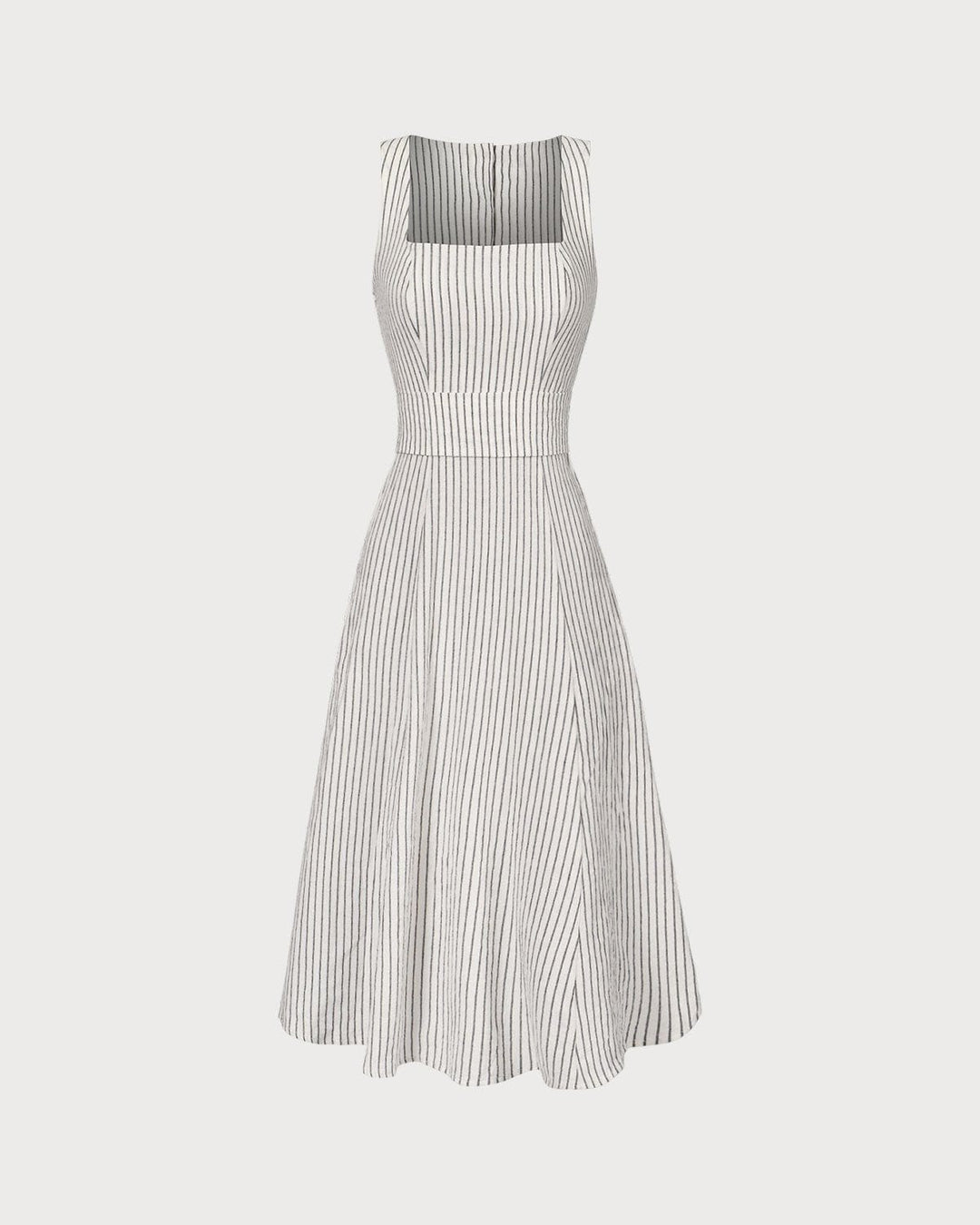Morgan and Brooke | White Square Neck Striped Midi Dress