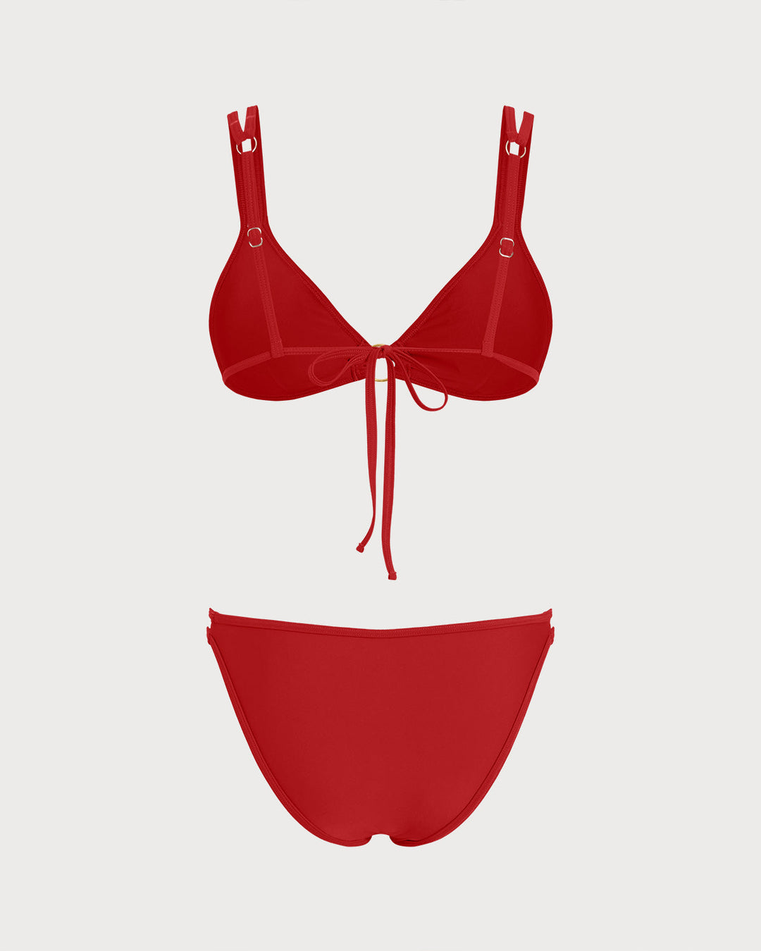 Morgan and Brooke | Triangle Bikini Set, Red, Women's, O-Ring, Minimalist
