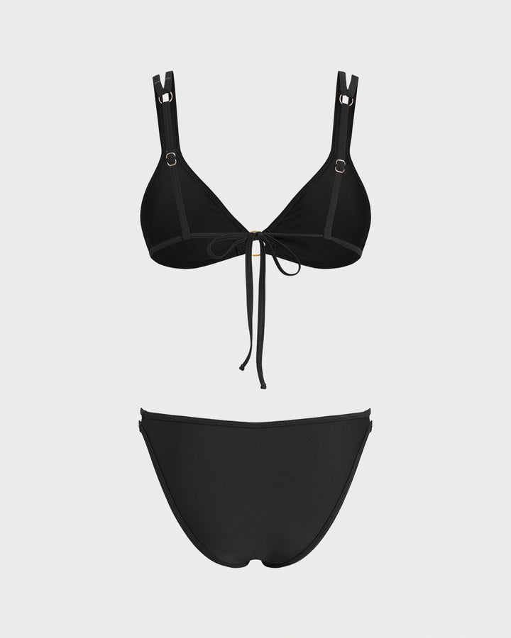 Morgan and Brooke | Triangle Bikini Set for Women in Black