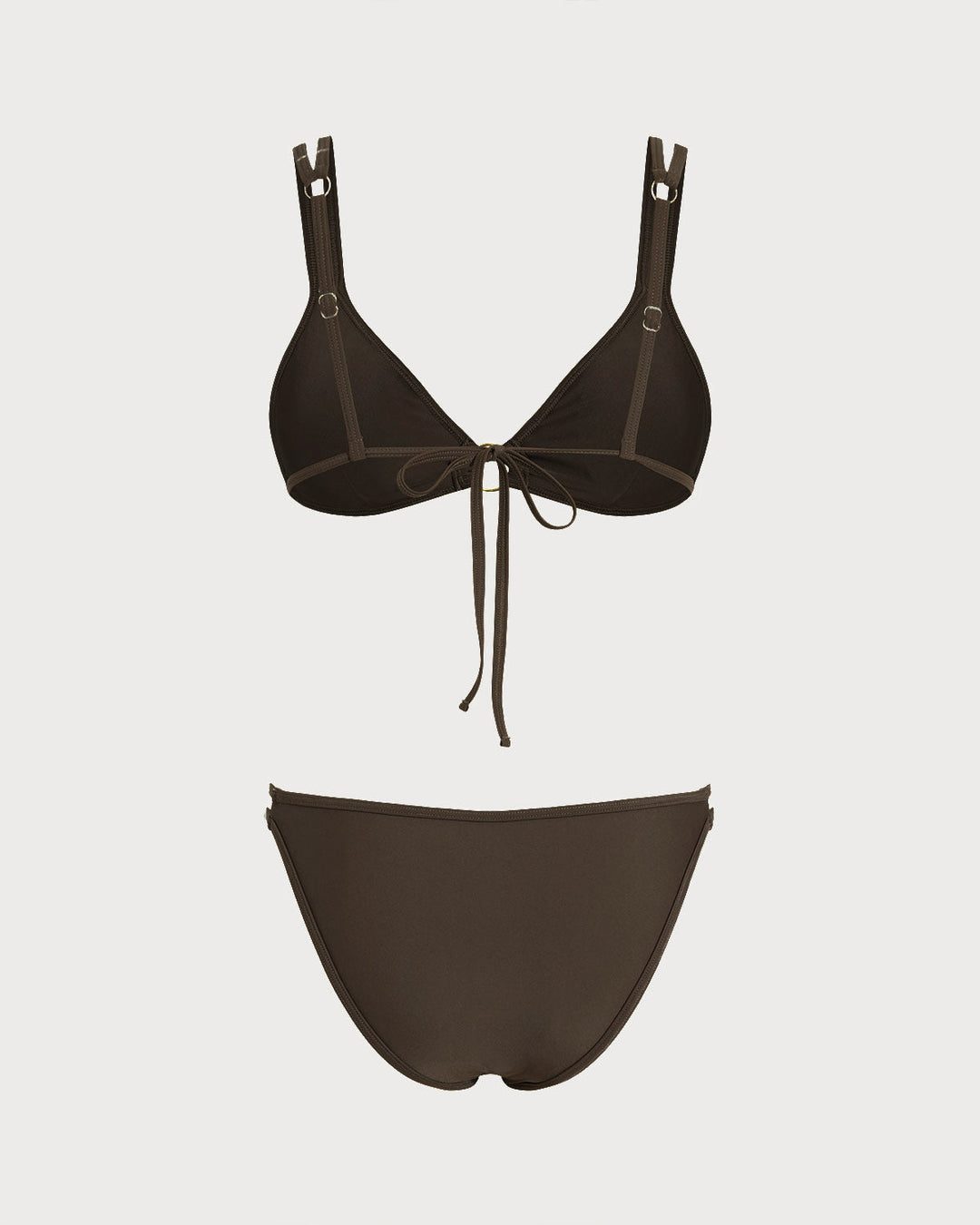 Morgan and Brooke | Triangle O-Ring Bikini Set for Women in Coffee Color