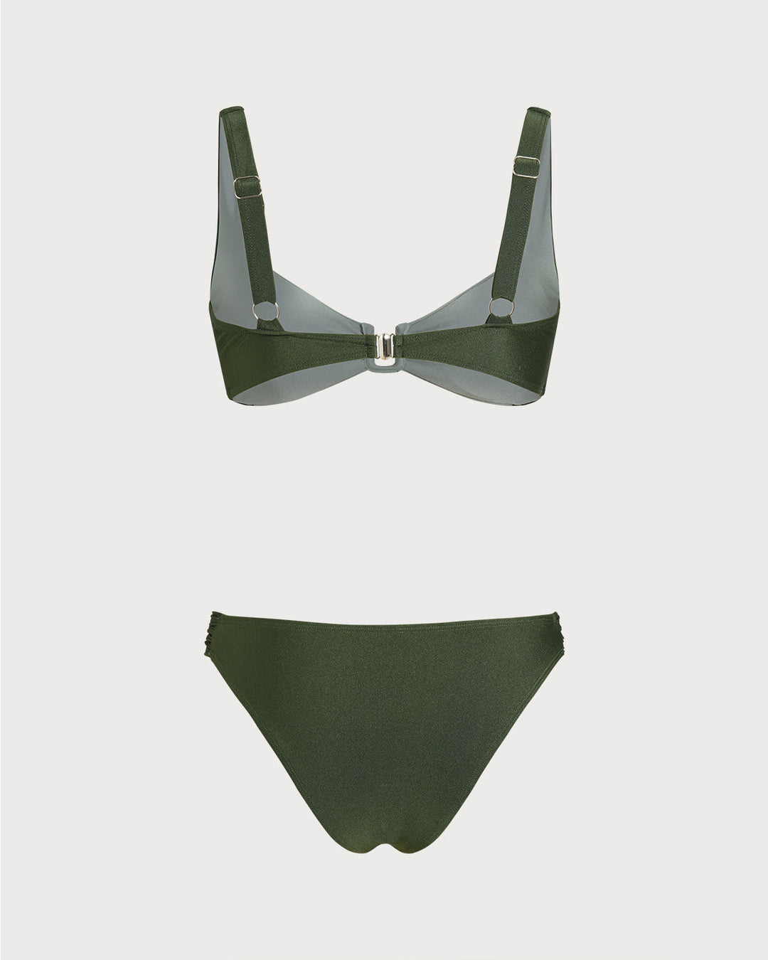Morgan and Brooke | Green Contrasting Bralette Bikini Set
