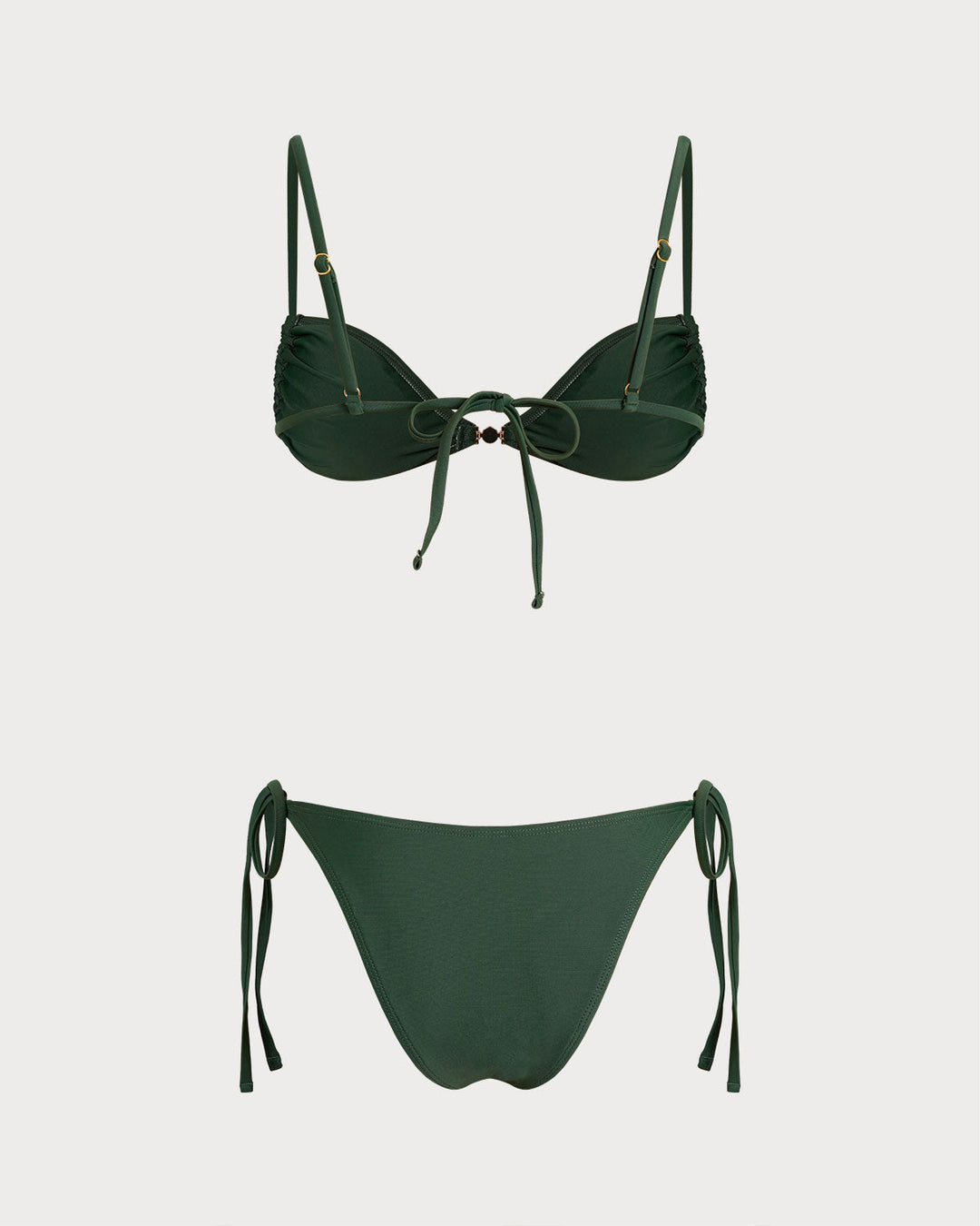 Morgan and Brooke | Green Triangle Drawstring Bikini Set