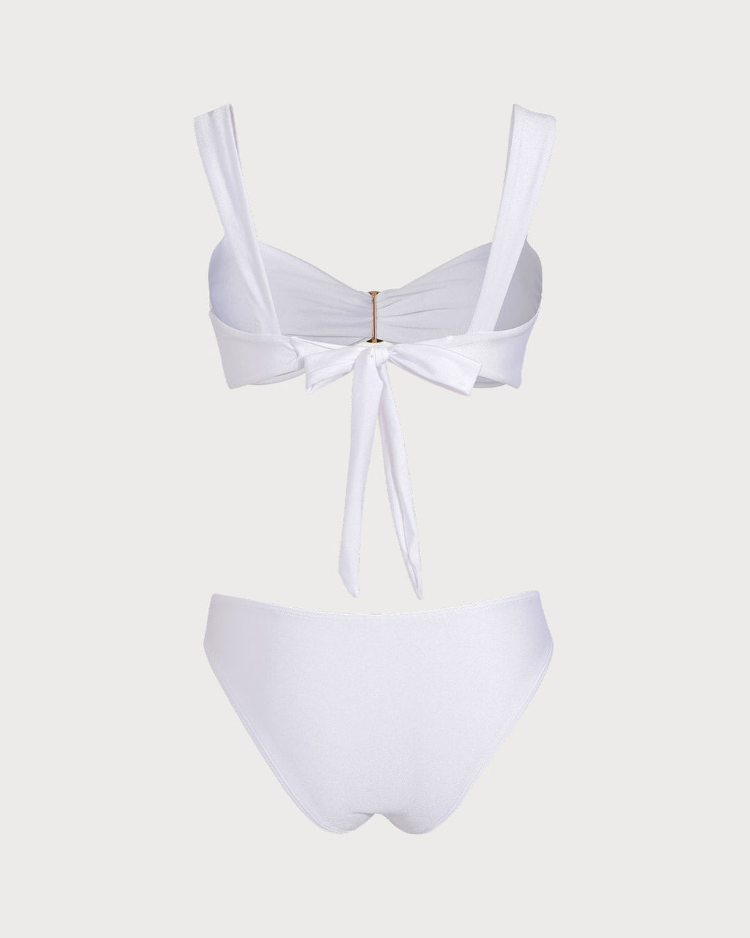 Morgan and Brooke | White Sweetheart Neck Drawstring Bikini Set