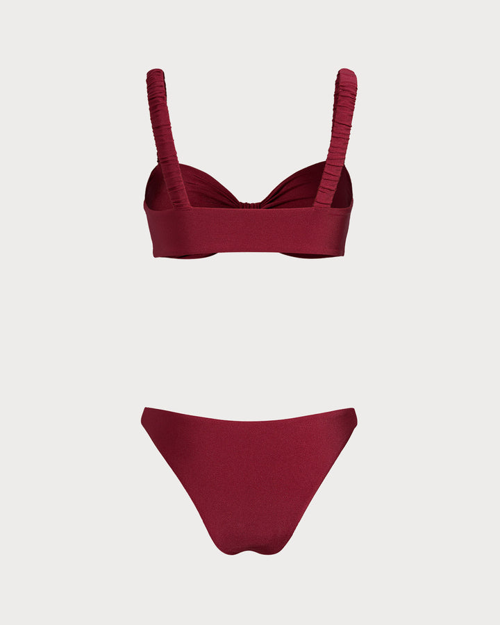 Morgan and Brooke | Bralette Bikini Set for Women in Red