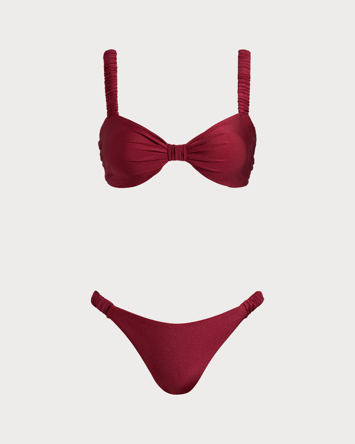 Morgan and Brooke | Bralette Bikini Set for Women in Red