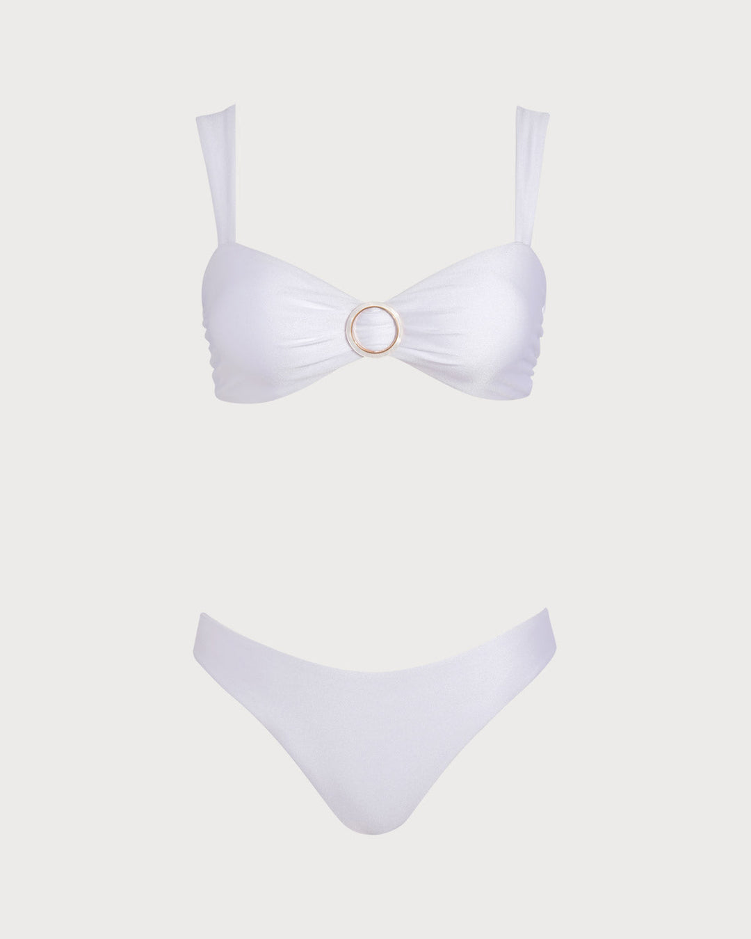 Morgan and Brooke | White Sweetheart Neck Drawstring Bikini Set