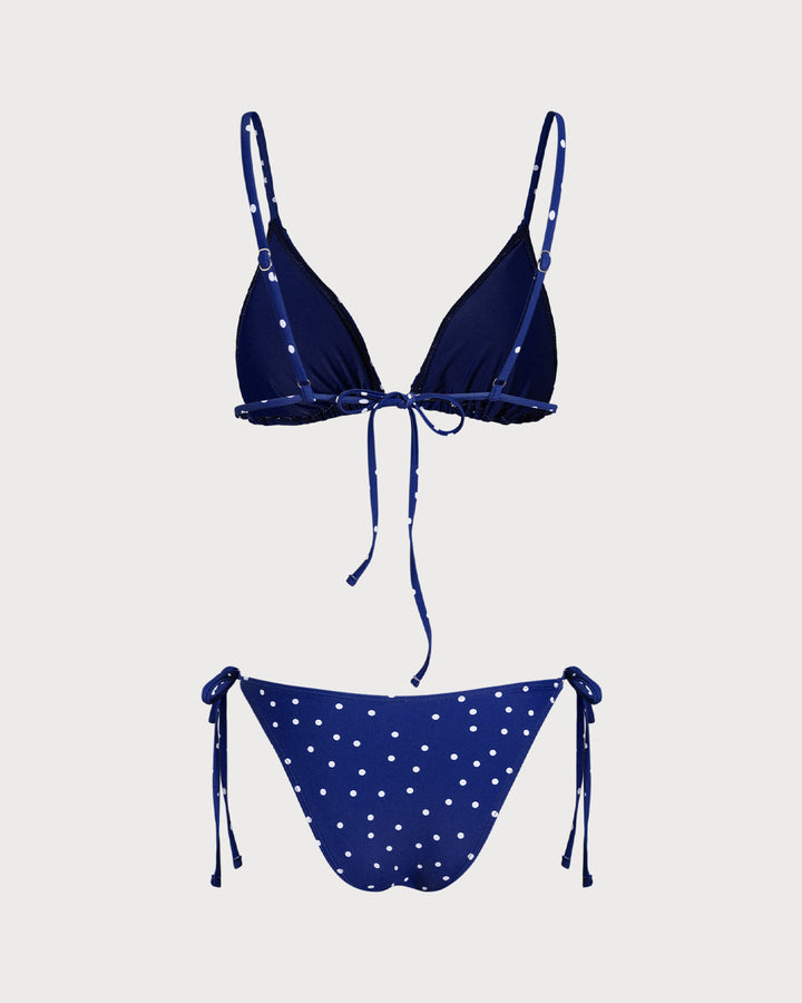 Morgan and Brooke | Blue Polka Dot Bralette Bikini Set