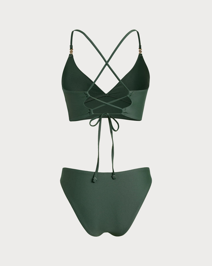 Morgan and Brooke | Green Cross Tankini Set