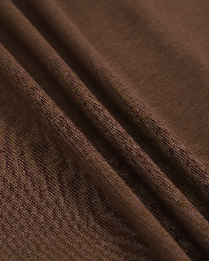 Morgan and Brooke | Coffee Ruched Knitted Slip Midi Dress