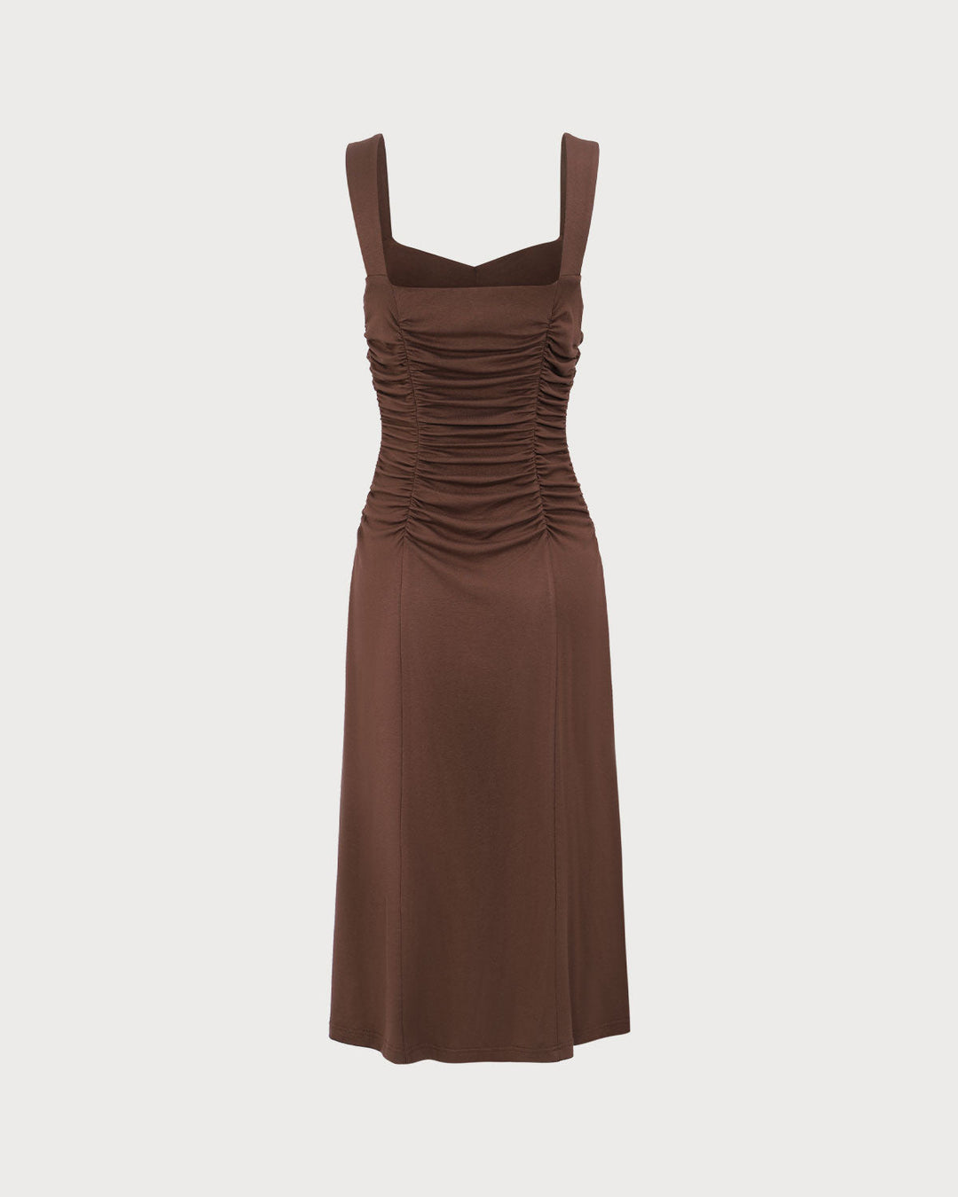 Morgan and Brooke | Coffee Ruched Knitted Slip Midi Dress