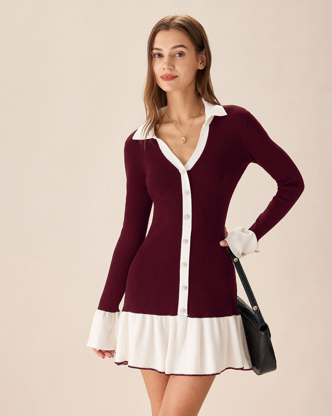 Morgan and Brooke | Wine Red Sweater Dress