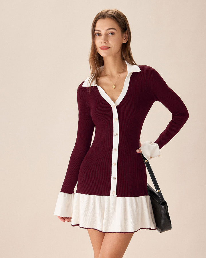 Morgan and Brooke | Wine Red Sweater Dress