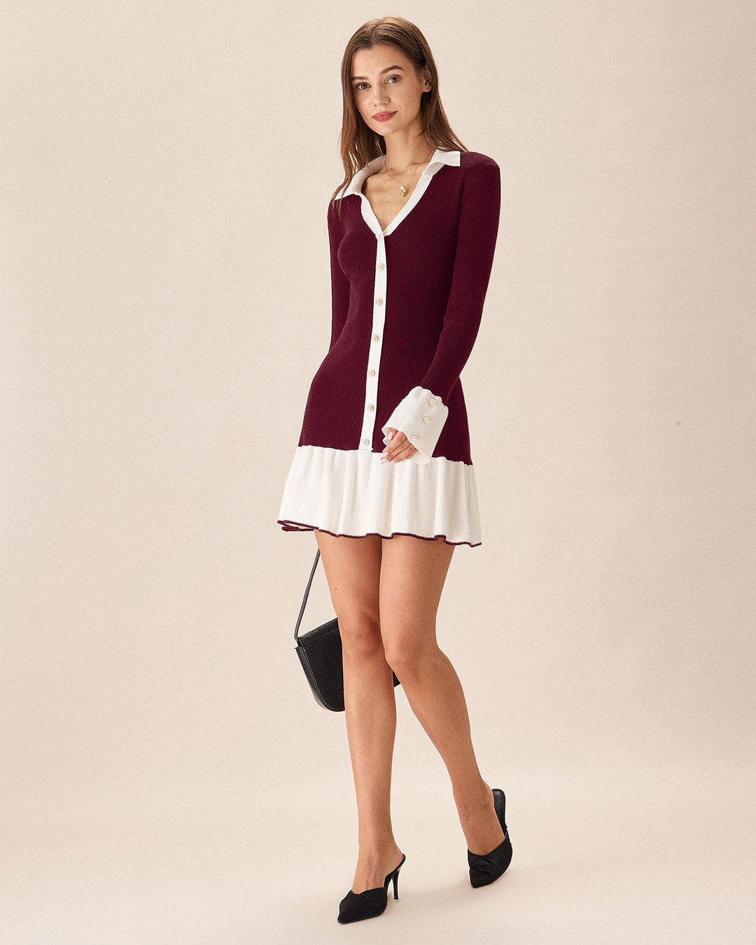 Morgan and Brooke | Wine Red Sweater Dress