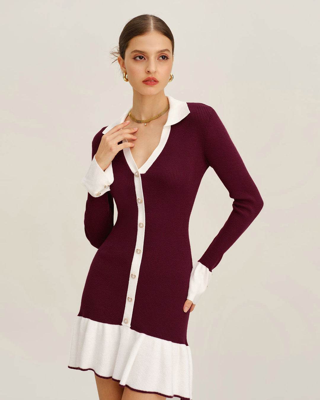 Morgan and Brooke | Wine Red Sweater Dress