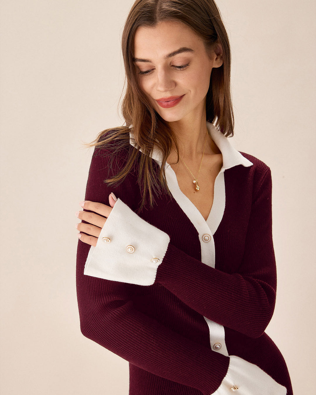 Morgan and Brooke | Wine Red Sweater Dress