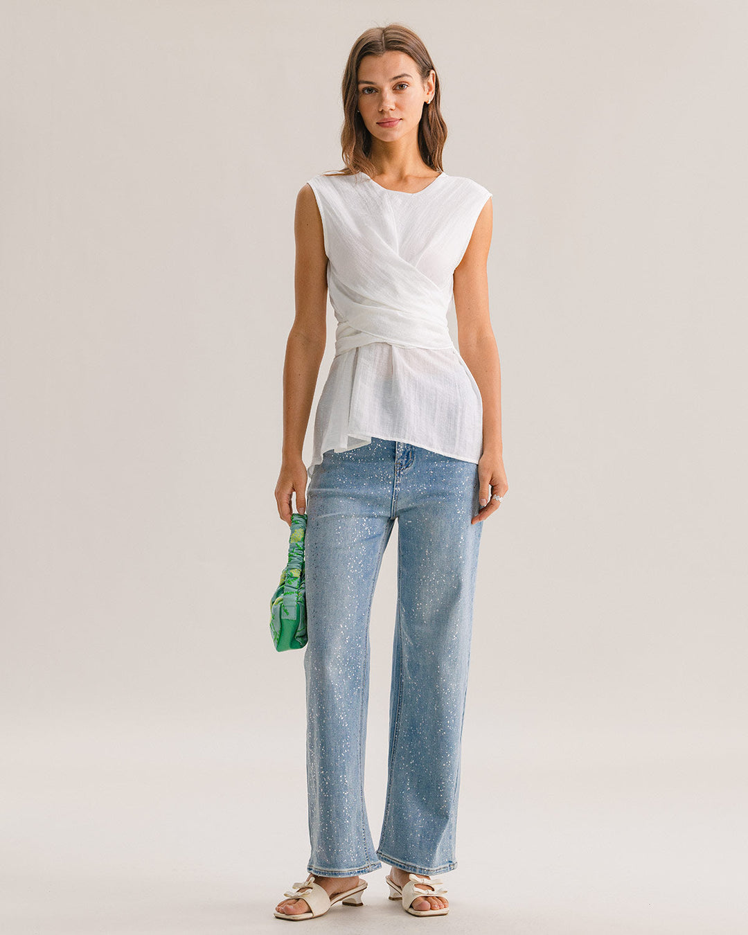 Morgan and Brooke | White Round Neck Tank Top