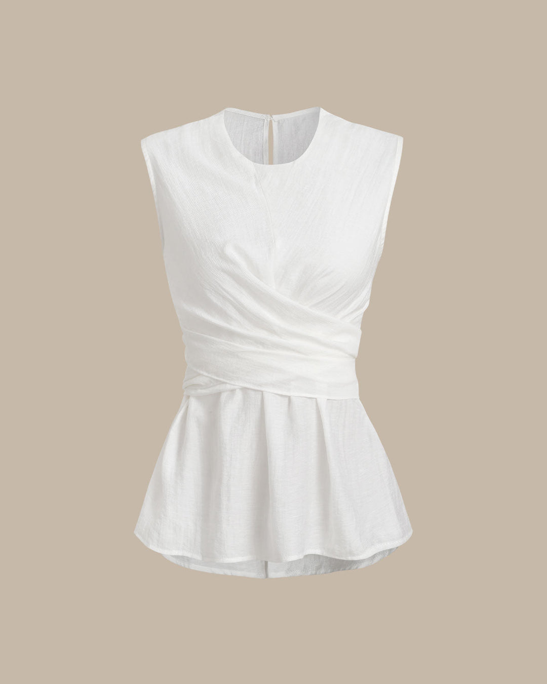 Morgan and Brooke | White Round Neck Tank Top