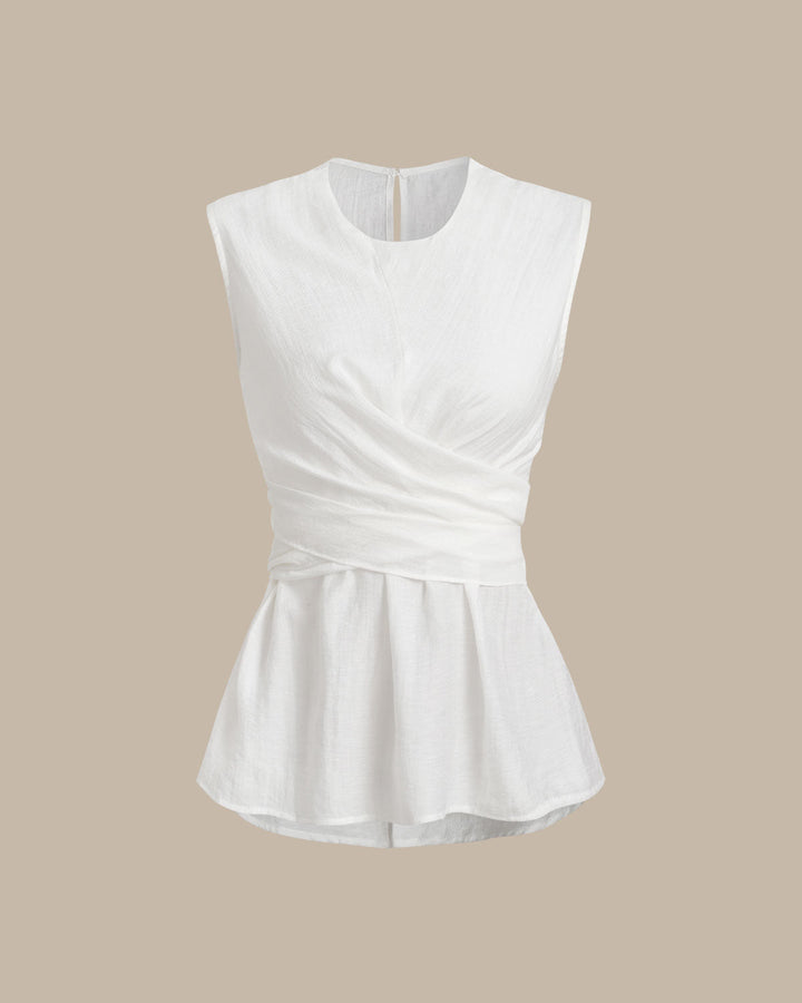 Morgan and Brooke | White Round Neck Tank Top