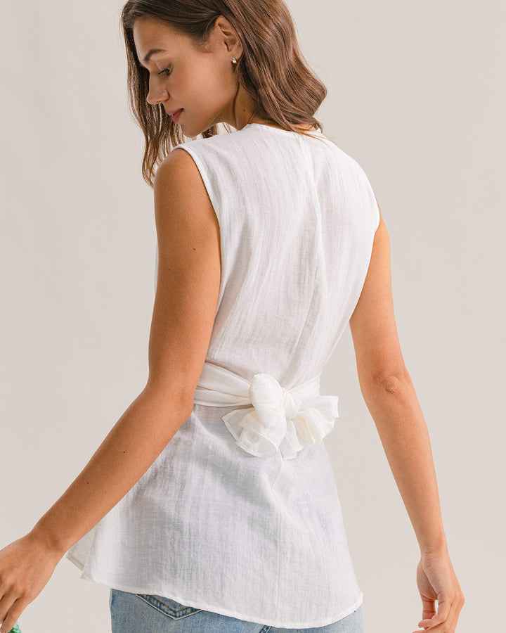 Morgan and Brooke | White Round Neck Tank Top