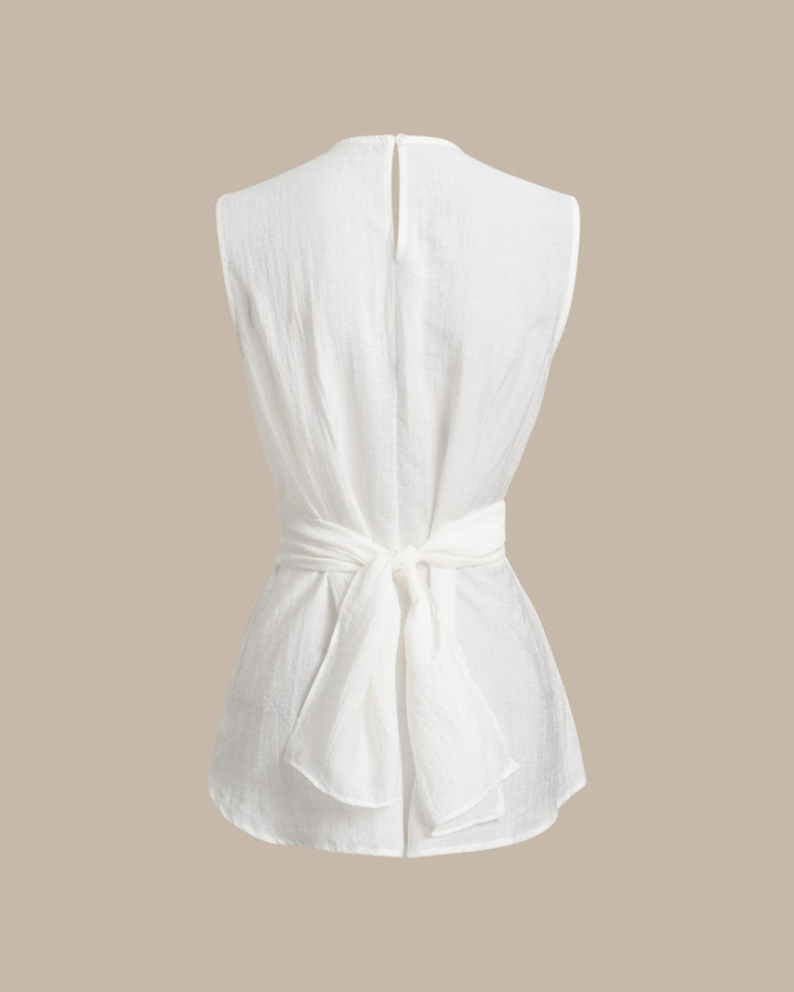 Morgan and Brooke | White Round Neck Tank Top