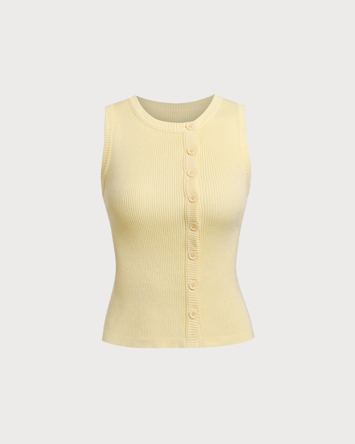 Morgan and Brooke | Yellow Knit Vest for Women