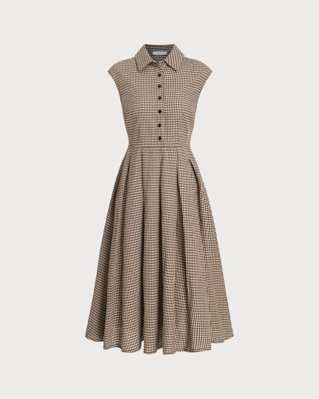 Morgan and Brooke | Brown Plaid Midi Dress