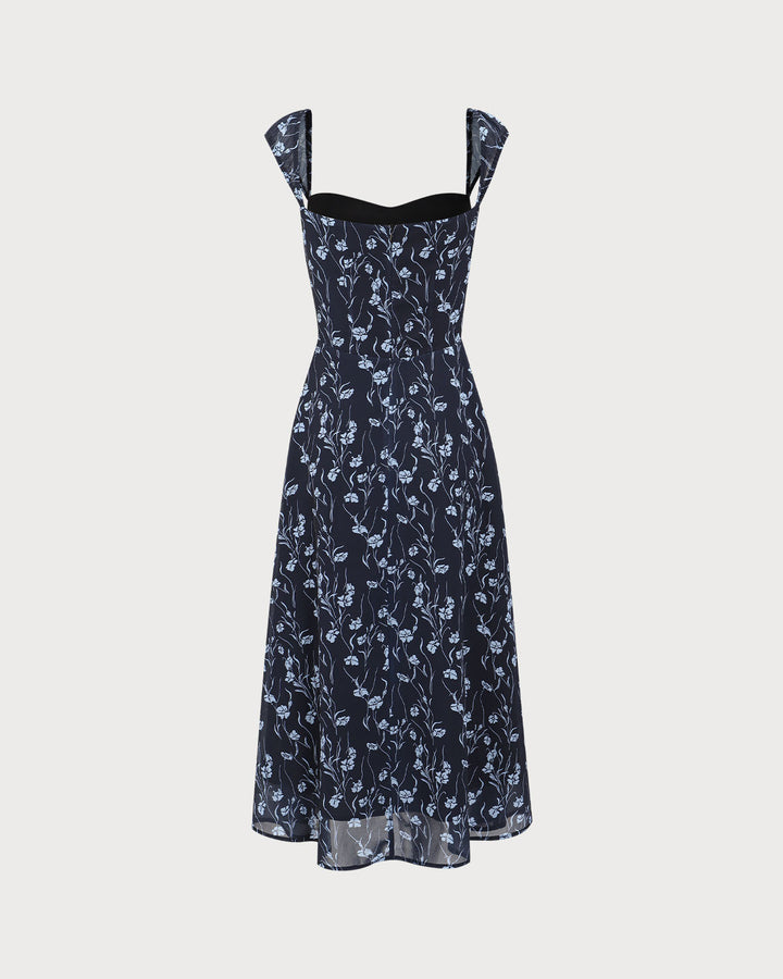 Morgan and Brooke | Navy Floral Midi Dress