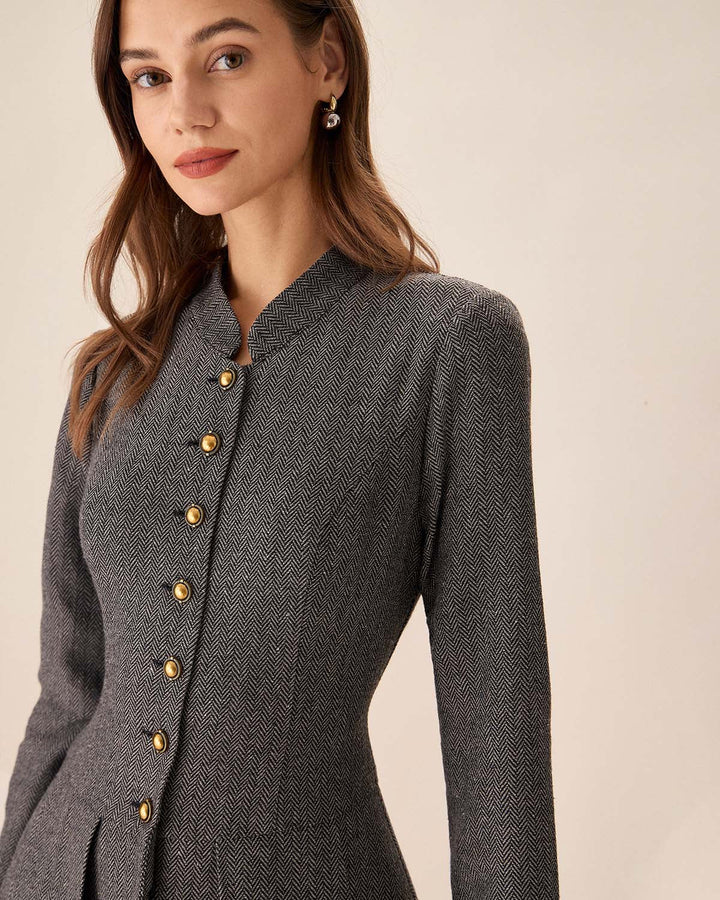 Morgan and Brooke | Grey Pleated Mini Dress