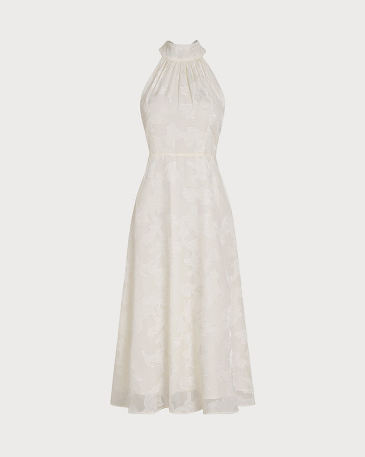 Morgan and Brooke | Beige Floral Midi Dress