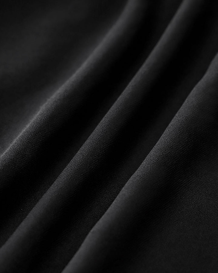 Morgan and Brooke | Chiffon Maxi Dress for Women in Black with Sweetheart Neckline