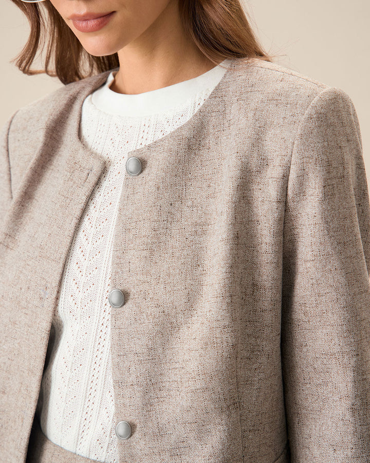 Morgan and Brooke | Khaki Single-Breasted Jacket for Women