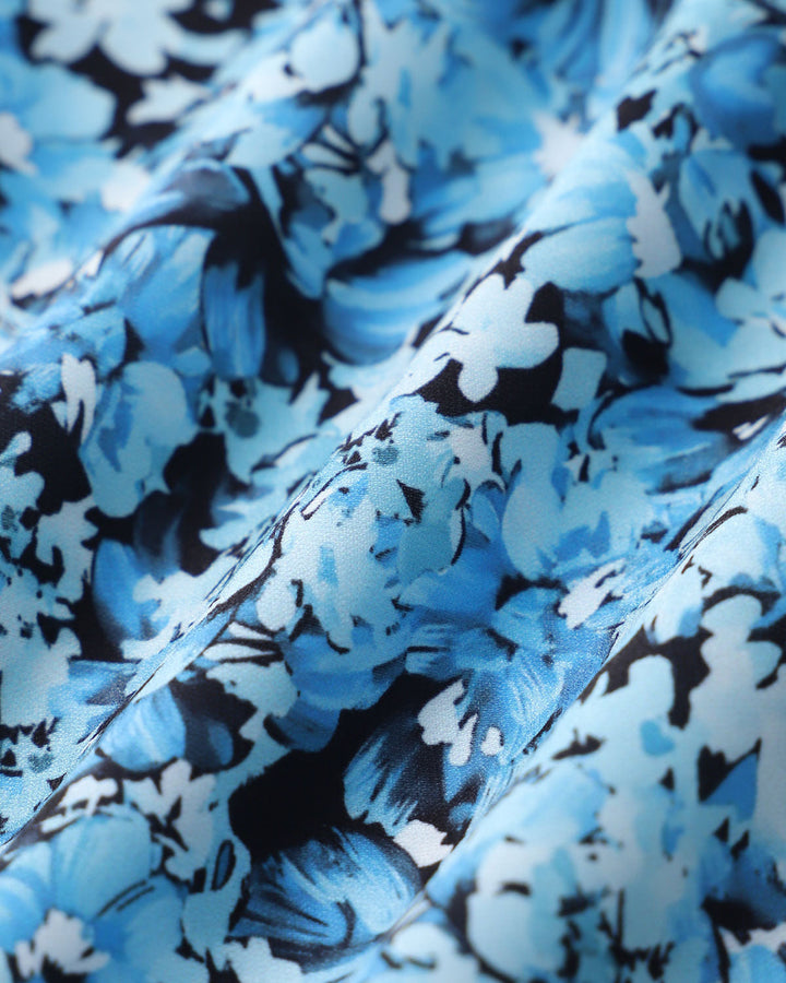 Morgan and Brooke | Floral V-Neck Mini Dress for Women in Blue
