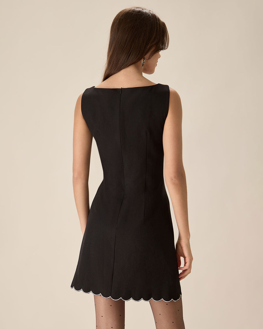 Morgan and Brooke | Sleeveless Mini Dress for Women in Black with Contrasting Details