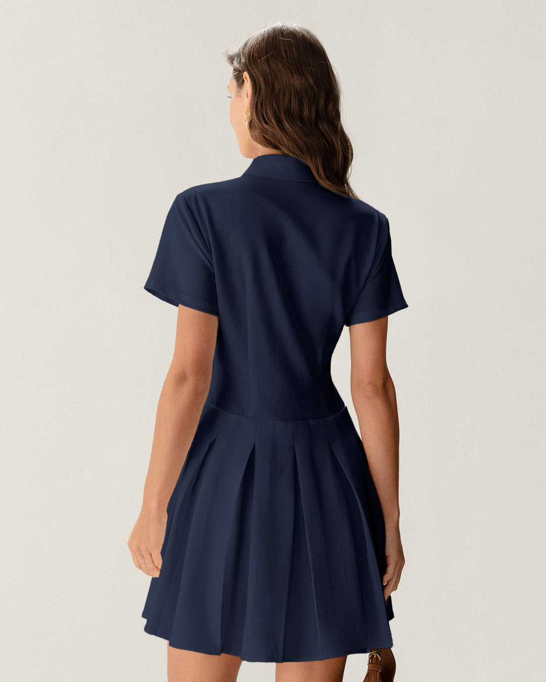 Morgan and Brooke | Navy Pleated Mini Dress