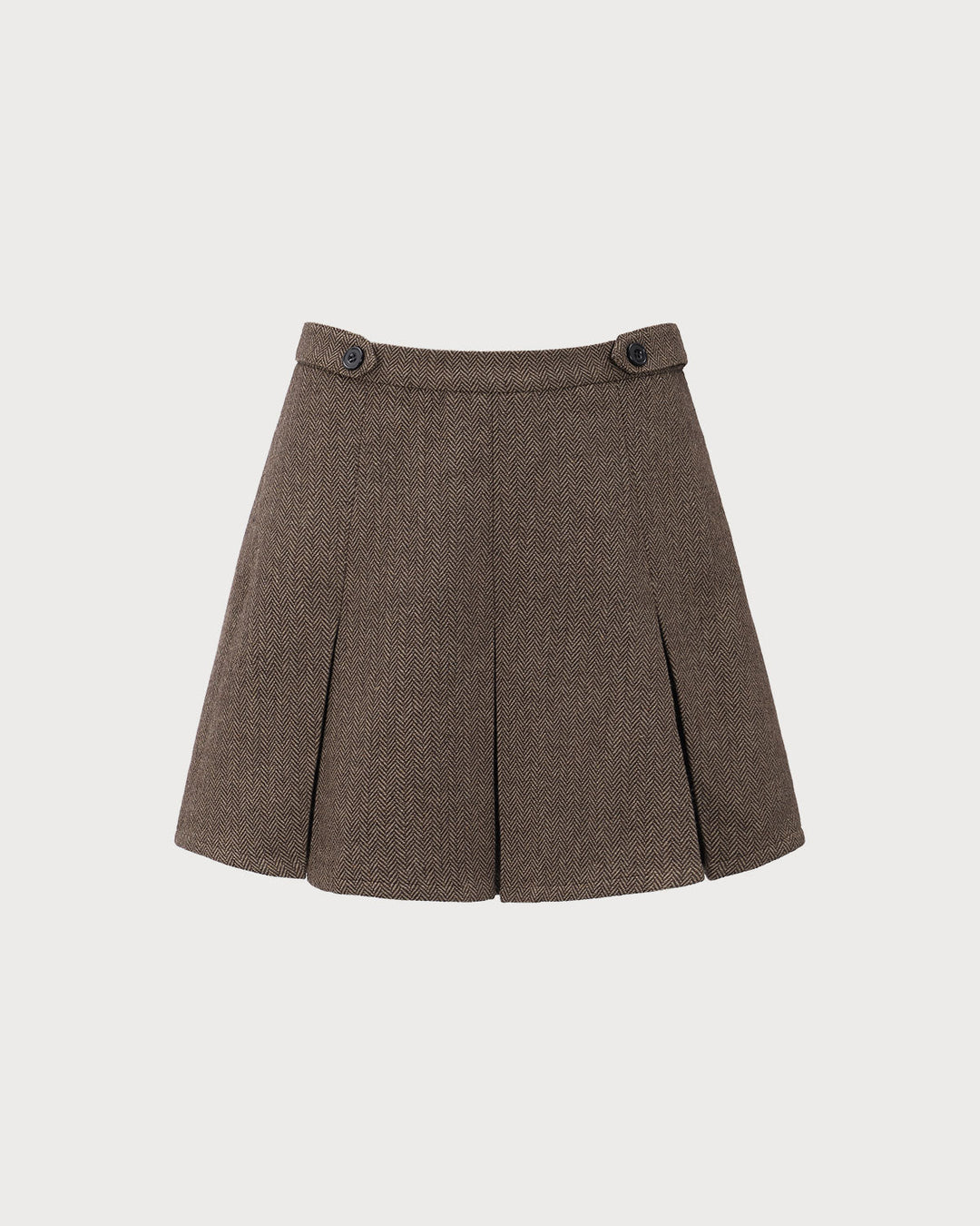 Morgan and Brooke | Brown Striped Pleated Mini Skirt