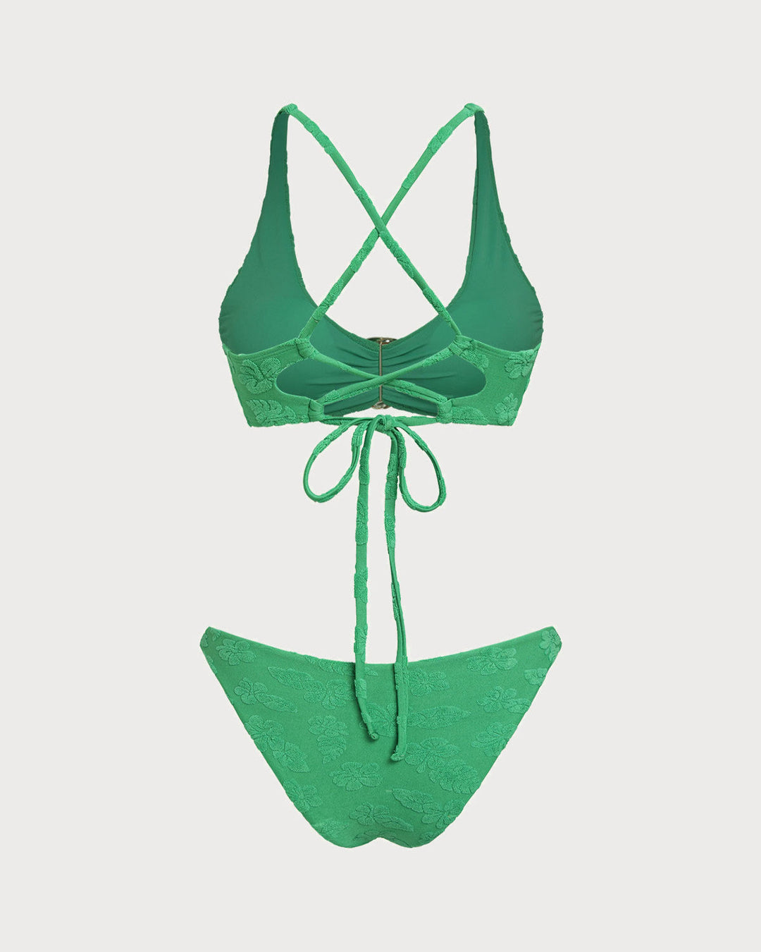 Morgan and Brooke | U Neck Bralette Bikini Set for Women in Green