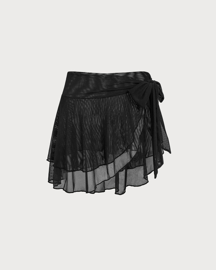 Morgan and Brooke | Black Ruffled Mesh Cover-Up