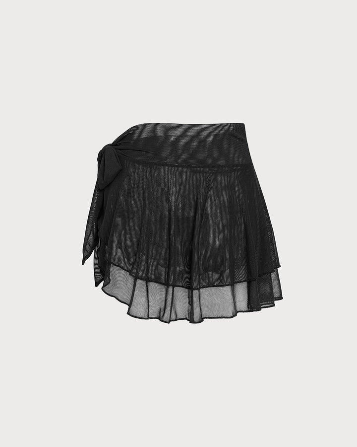 Morgan and Brooke | Black Ruffled Mesh Cover-Up