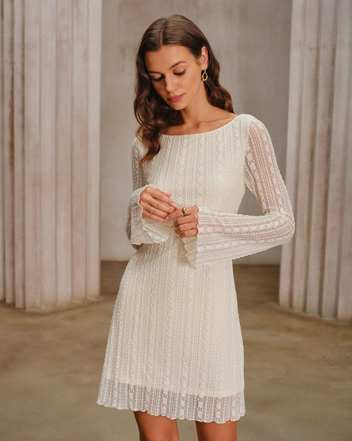 Morgan and Brooke | Lace Bell Sleeve Mini Dress