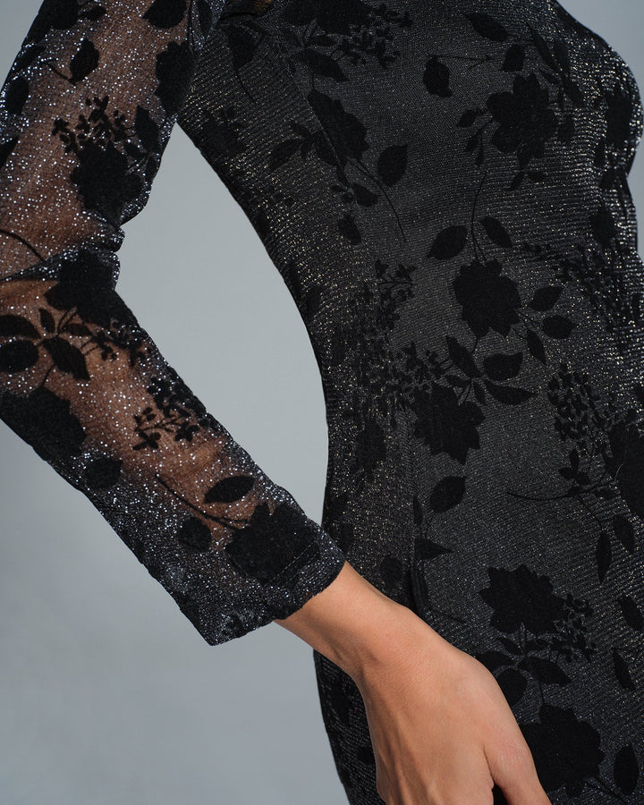 Morgan and Brooke | Floral Maxi Dress for Women in Black
