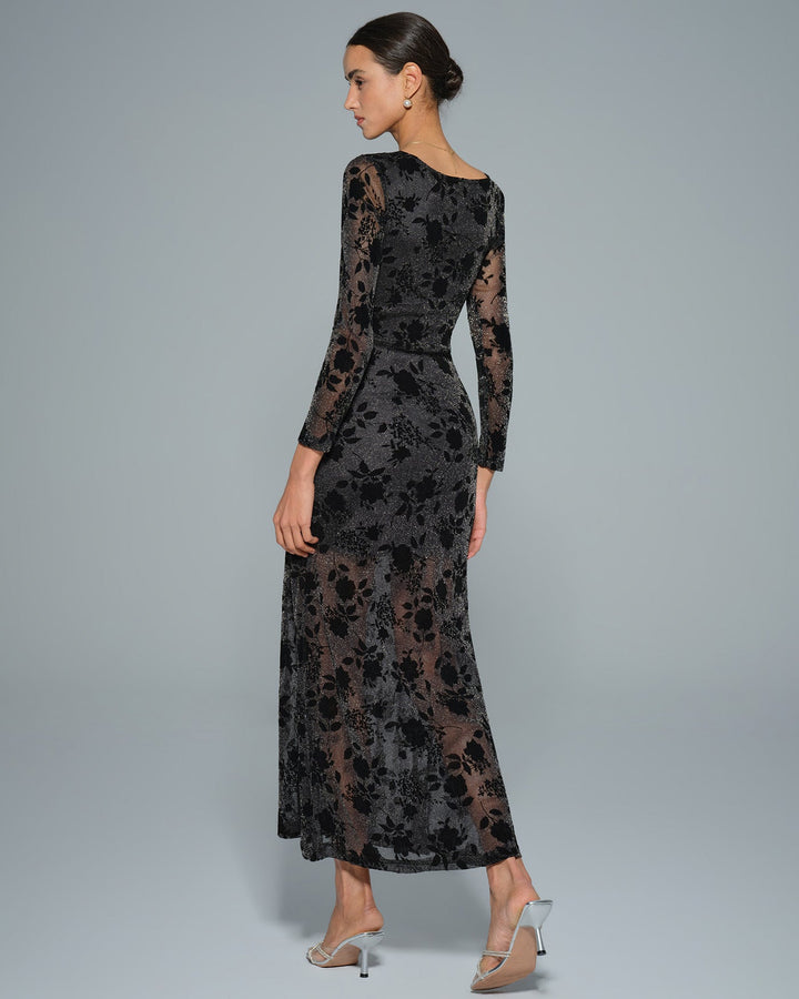 Morgan and Brooke | Floral Maxi Dress for Women in Black